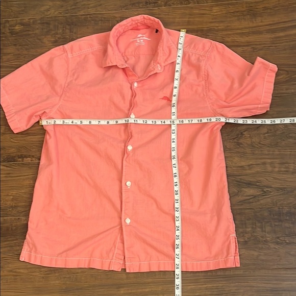 Tommy Bahama 100% Cotton Orange Casual Button Down Shirt - Picture 7 of 11